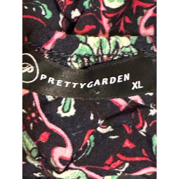 Pretty Garden Sundress Swing Mini Floral V-Neck Spaghetti Strap Size XL - Picture 6 of 10